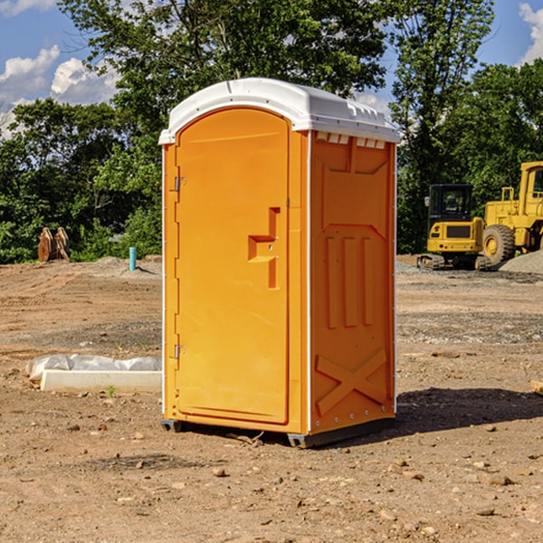 how often are the portable restrooms cleaned and serviced during a rental period in Falls City